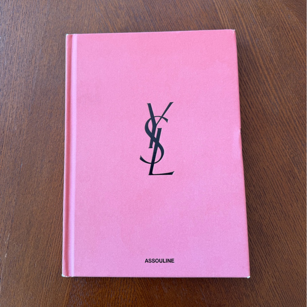 Assouline Pink Hardcover with Black YSL Logo